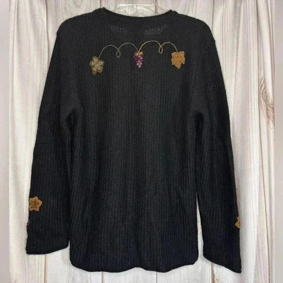 Pichincha Peru Womens Cardigan Sweater Alpaca Size Small Black‎ - Picture 4 of 8